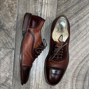 J&M 1850 Men's Brown Leather two toned Dress Shoes